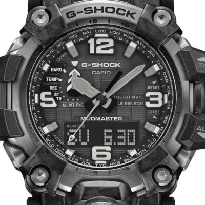 Pre-owned Casio G-shock Gwg-2000-1a1jf Black Red Carbon Mudmaster Men's Wrist Watch