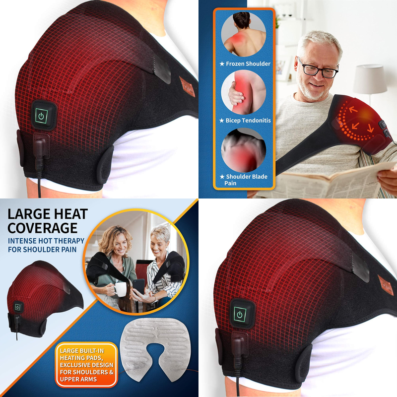 Heated Shoulder Support Brace Wrap Rotator Cuff Joint Disloc