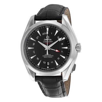 Мужские часы Omega Seamaster Aqua Terra с черным циферблатом GMT Automatic 23113432201001