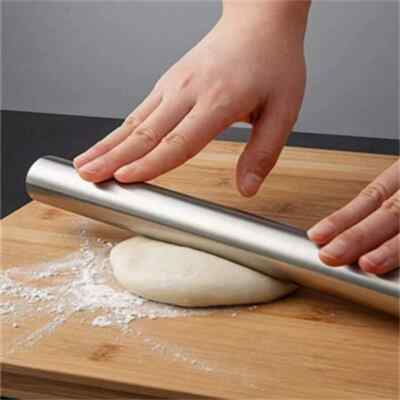 1pc Stainless Steel Rolling Pin Baking Tool, Kitchen Utensil