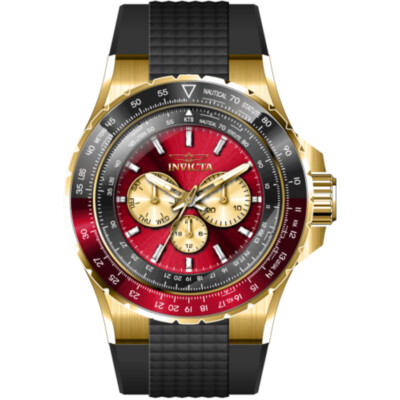 Мужские кварцевые часы Invicta Aviator с красным циферблатом 44614