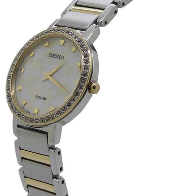 Pre-owned Seiko Crystal Silver Gold Dial Ladies Watch Sup454p1
