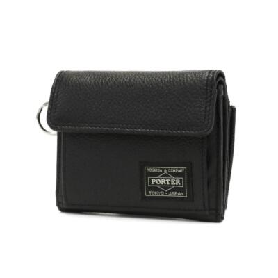 Pre-owned Porter Yoshida Calm Wallet Squid Fold Wallet 041-03122 Black