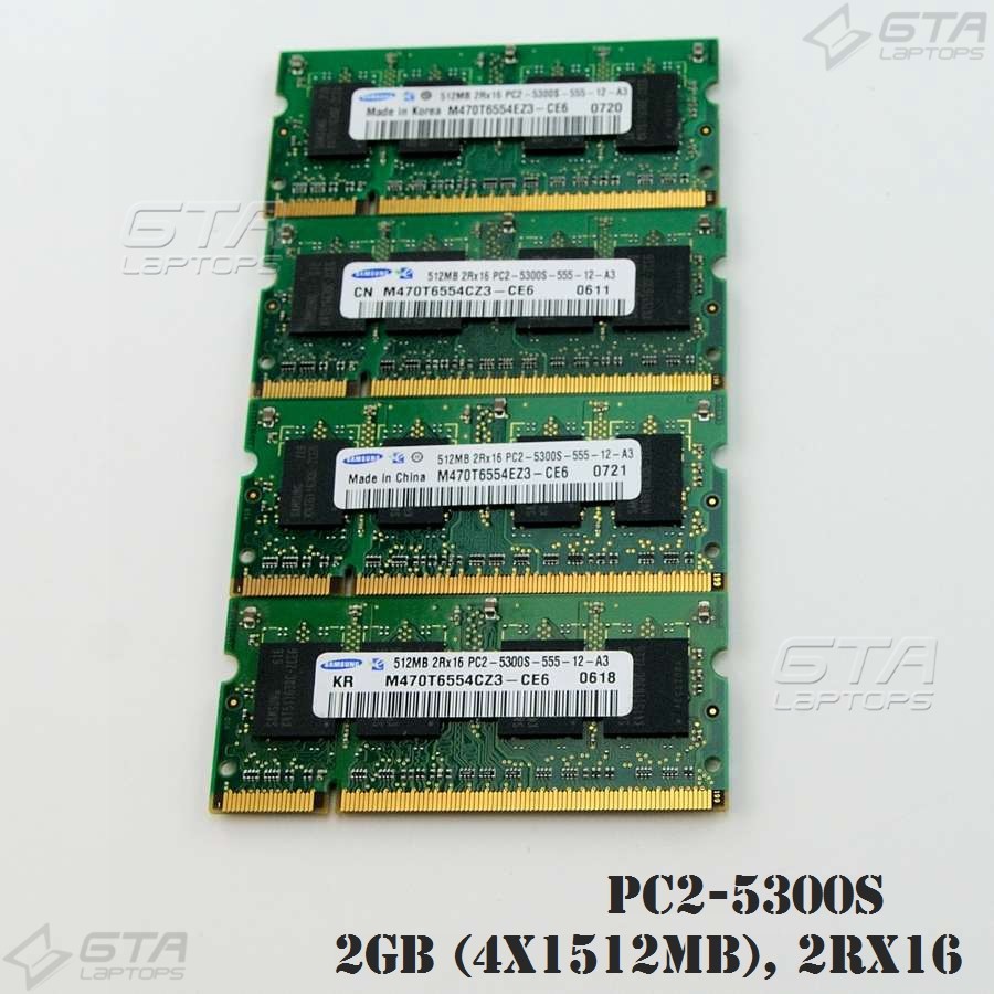 4 PCS 512MB Samsung Laptop Memory Ram 2Rx16 PC2-5300S M470T6554CZ3-CE6