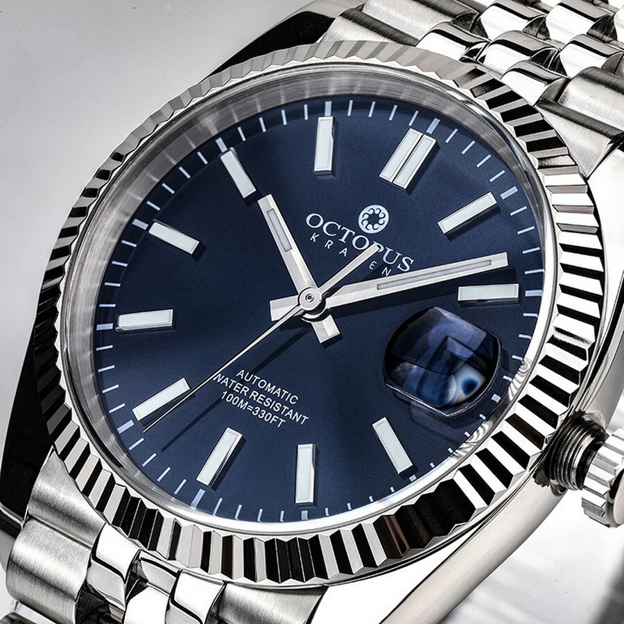 Pre-owned Octopus Men Automatic Watch Mechanical Wristwatch 10bar Luminous Pt5000 Blue