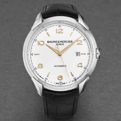Pre-owned Baume Et Mercier Clifton White Dial Men's Watch M0a10365