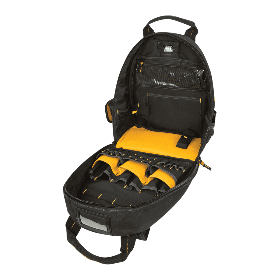 CLC DeWALT DGL523 57-Pocket Lighted Tool Backpack Bag