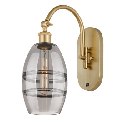 Innovations 518-1W Vaz 1Lt 6'' Sconce, Swivel Arm, GD/SM - 518-1W-SG-G557-6SM