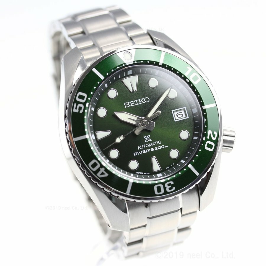 Pre-owned Seiko Sbdc081 Prospex Sumo Green Diver Scuba Automatic Diver's Watch