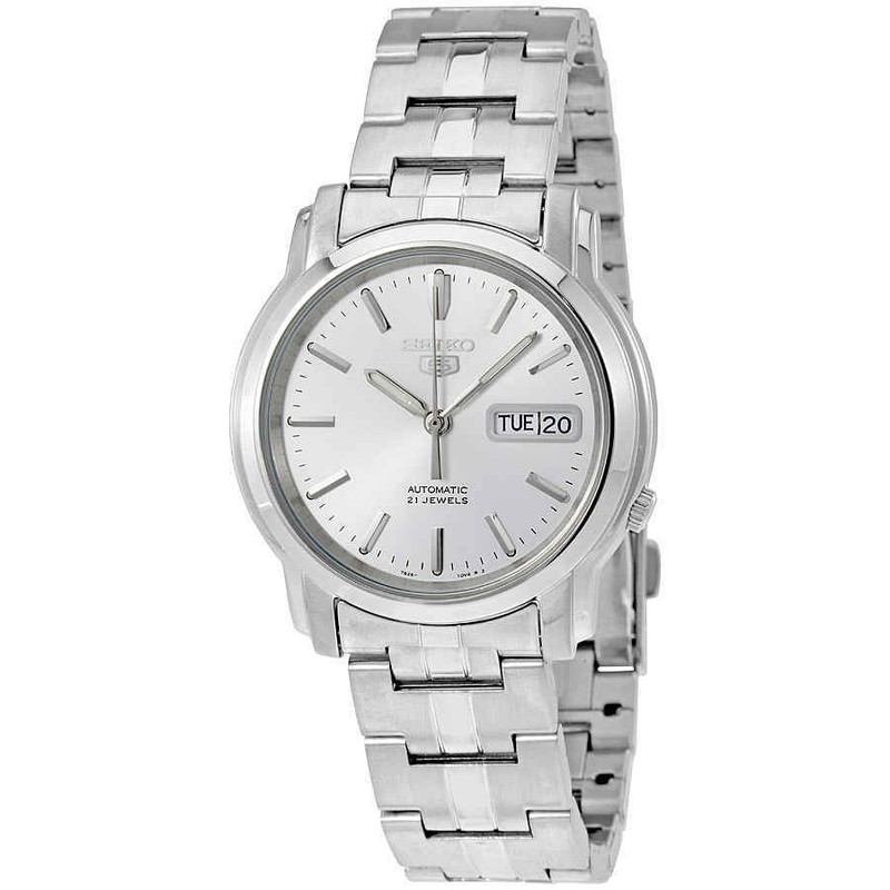 Seiko 5 Automatic Silver Dial Stainless Steel Men Watch SNKK65