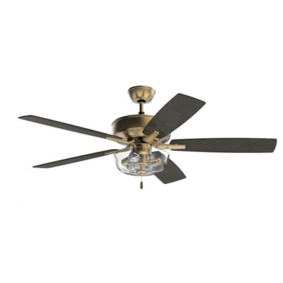 Craftmade Pro Plus 52'' Fan w/Blades, Clear Bowl Light, Brass - P101SB5-52BWNFB