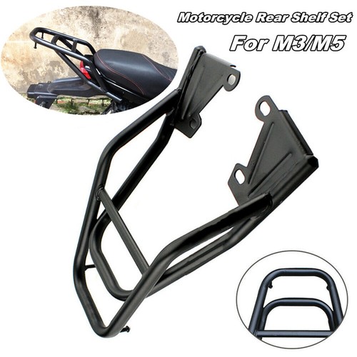 Black Motorcycle Rear Shelf Tail Fin Luggage Rack fit for M3/M5 Retrofit Styling