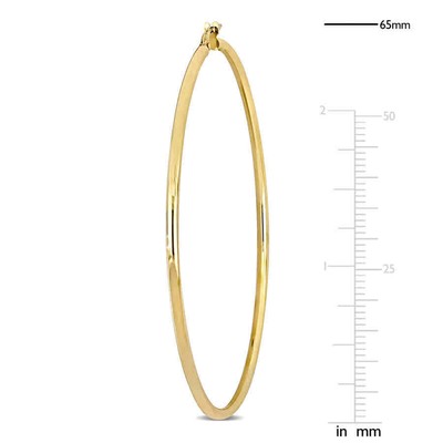 Pre-owned Amour 65mm Polished Hoop Earrings In 10k Yellow Gold