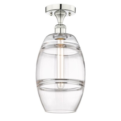 Innovations 616-1F Vaz 1Lt 8'' Semi-Flush, PN/Clear - 616-1F-PN-G557-8CL
