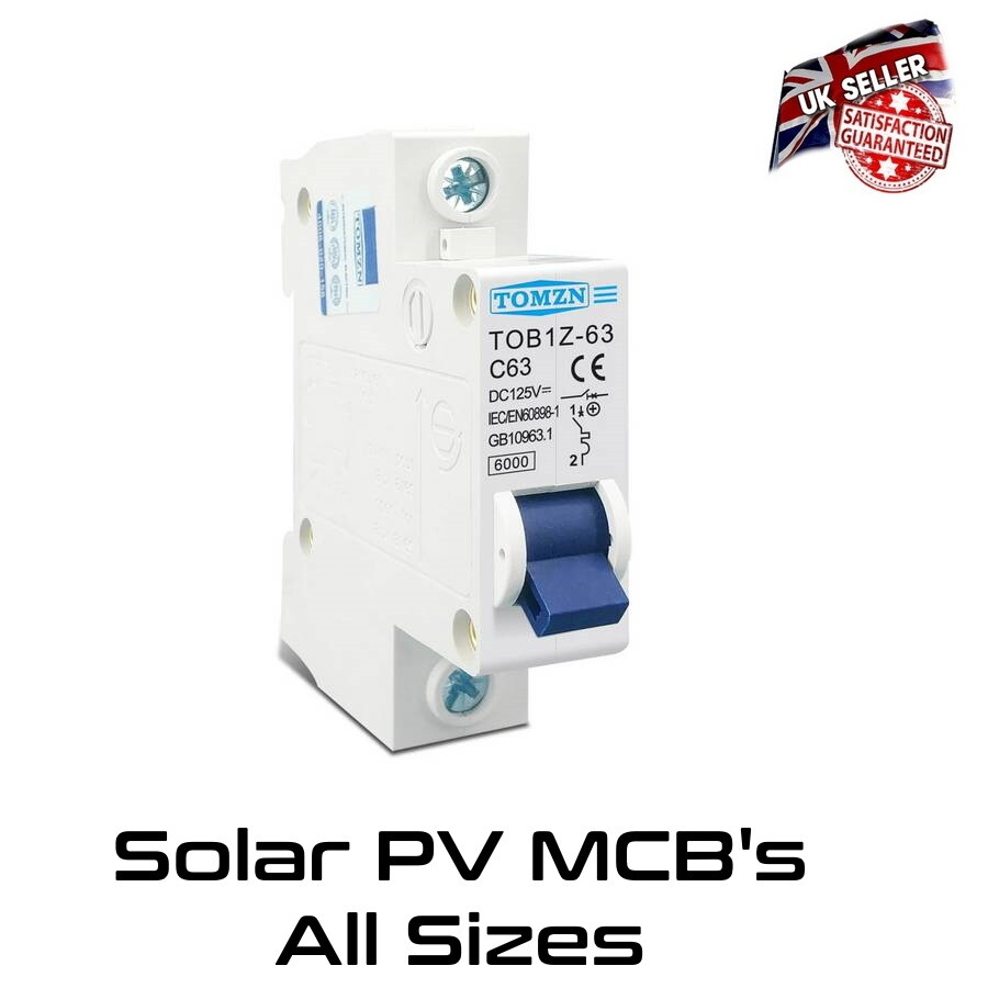 Circuit Breaker MCB DC Solar PV Single Pole 6KA 3 6 10 16 20 25 32 40 50 63A Amp