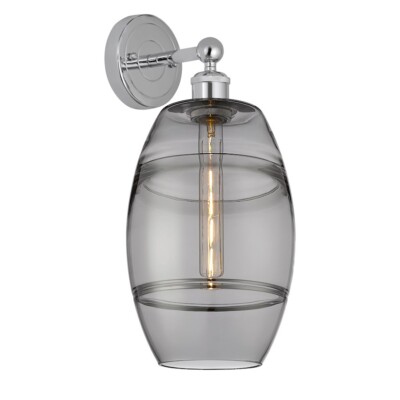 Innovations 616-1W Vaz 1Lt 8'' Sconce, Chrome/Smoke - 616-1W-PC-G557-8SM
