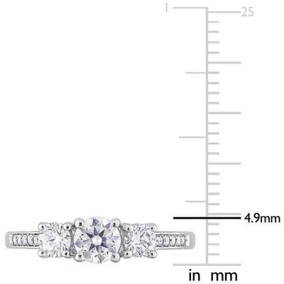 Pre-owned Amour 1 Ct Tdw Diamond Three-stone Engagement Ring In Platinum In White