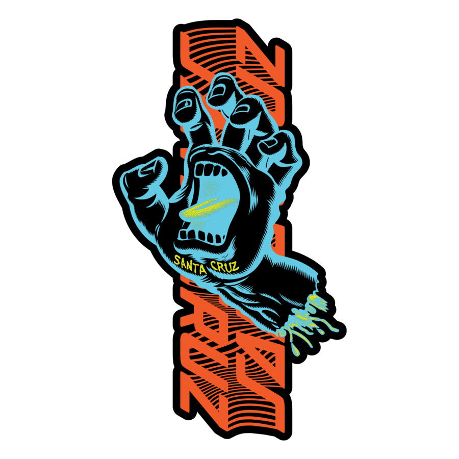 Santa Cruz Skateboard Split Strip Screaming Hand Sticker Decal 6