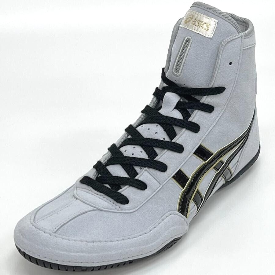 Pre-owned Asics Wrestling Shoes 1083a001 Gray/black(edge:gold) Ex-eo(twr900) Successor In Gray,black(gold)