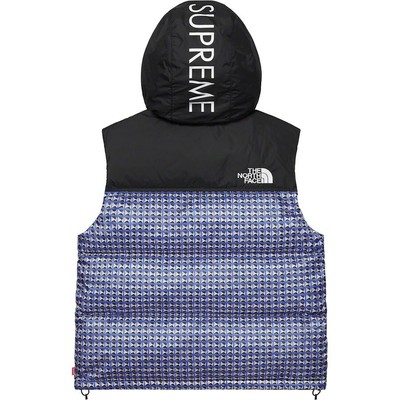 Sealed Brand New SS '21 Supreme X The North Face Studded Blue Nuptse Vest sz XL!