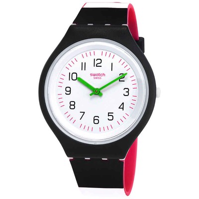 Женские часы Swatch с обтягивающим белым циферблатом SVUN105