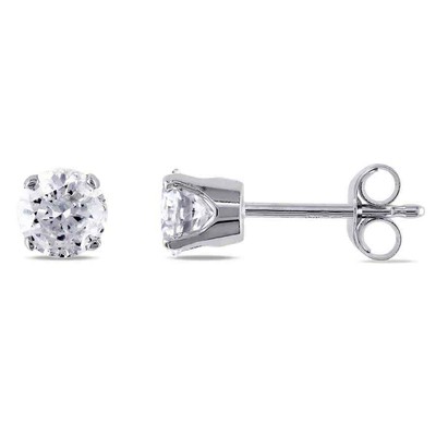 Pre-owned Amour 3/4 Ct Tw Diamond Stud Earrings In 14k White Gold In Check Description