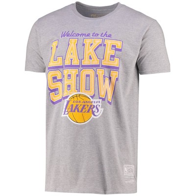 

Футболка Mitchell - Ness NBA Los Angeles Lakers Мужская серая спортивная повседневная футболка, Серый, Mitchell - Ness NBA Los Angeles Lakers SS Basketball T-Shirt