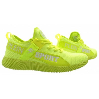 Pre-owned Plein Sport Men's Sneakers  Carter Yellow Run Faster Fluo