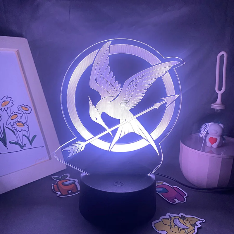 The Hunger Games Mockingbird 3D Led RGB Night Lights Cool Gift for Friends Bedro
