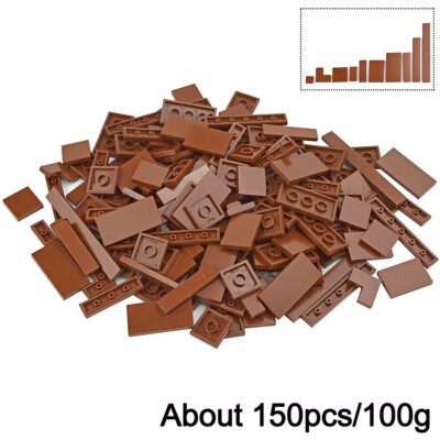 150pcs Smooth Flat Tile Thin Building Blocks Brick Toy DIY - Many Colors & Sizes