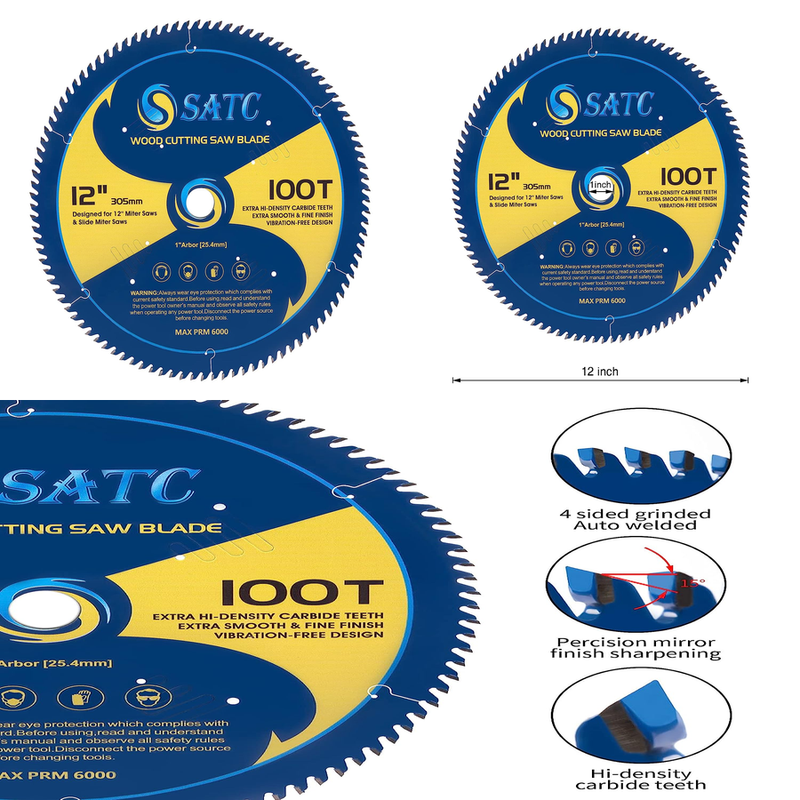 Saw Blade , 100 Tooth Circular Saw Blade Metal Cutting Blade 1“ Arbor 12Inch