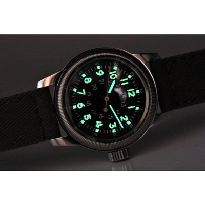 Pre-owned Elgin Military Watch M.r.m.w. Montre Roroi Type A-17 Men's Watch Black