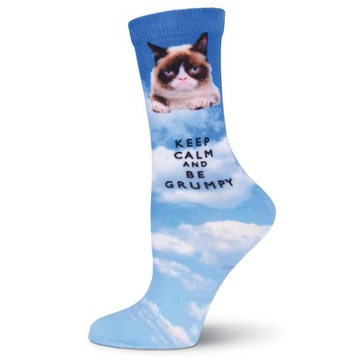 Keep Calm Be Grumpy K Bell Trouser Crew Sock New Women 9-11 Grumpy Cat Fashion