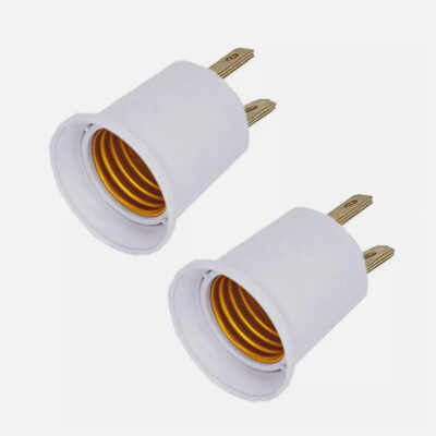 Plug-in Outlet to Socket Adapter Convert Outlet to Light Bulb Socket to E26 E27