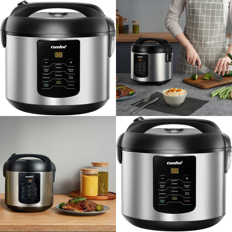 PROGRAMMABLE Rice Cooker Stainless Steel Slow Multi Vegetabl