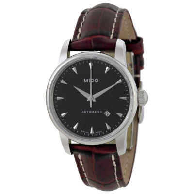 Женские часы Mido Baroncelli с черным циферблатом и автоподзаводом из коричневой кожи M76004188