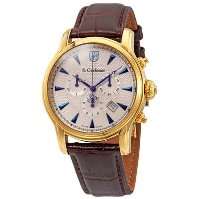 

S Coifman Chronograph Champagne Dial Коричневые кожаные мужские часы SC0223, S Coifman SC0223