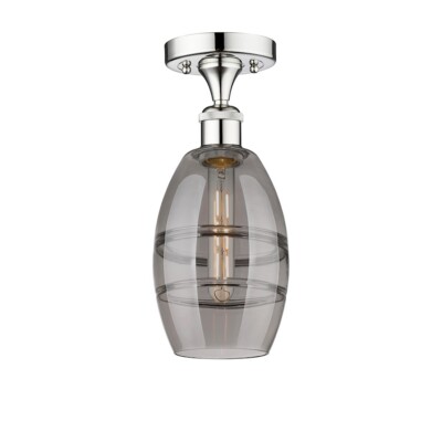 Innovations 616-1F Vaz 1Lt 6'' Semi-Flush, Chrome/Smoke - 616-1F-PC-G557-6SM