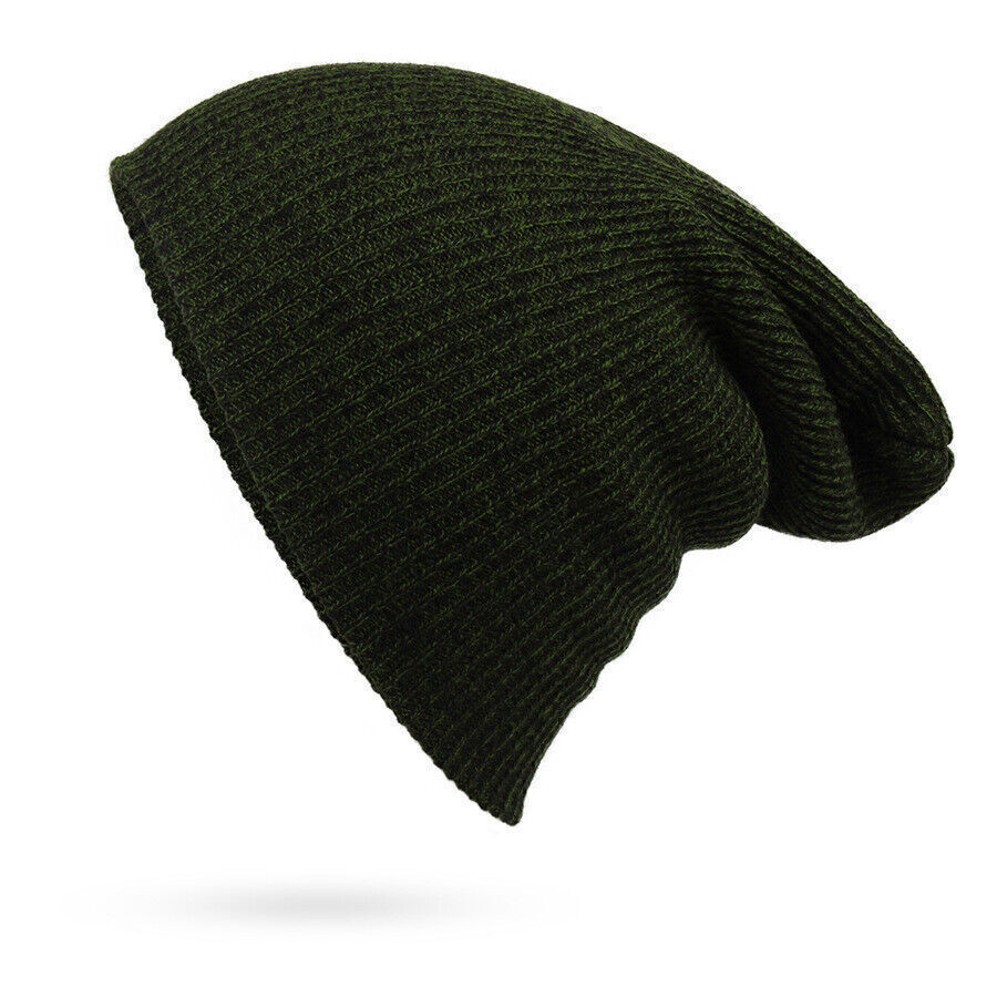 Mens Women Unisex Slouch Baggy Oversized Winter Warm Ski Rib Knit Beanie Hat Cap