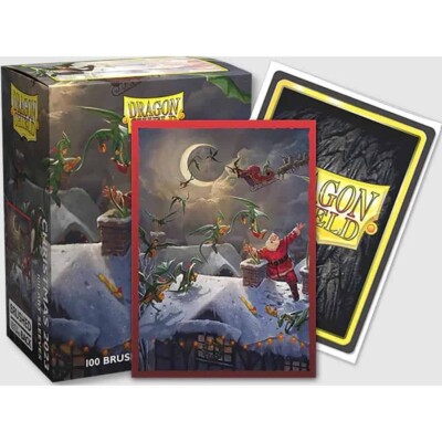 2023 Brushed Art Christmas 100 ct Dragon Shield Sleeves Standard Size