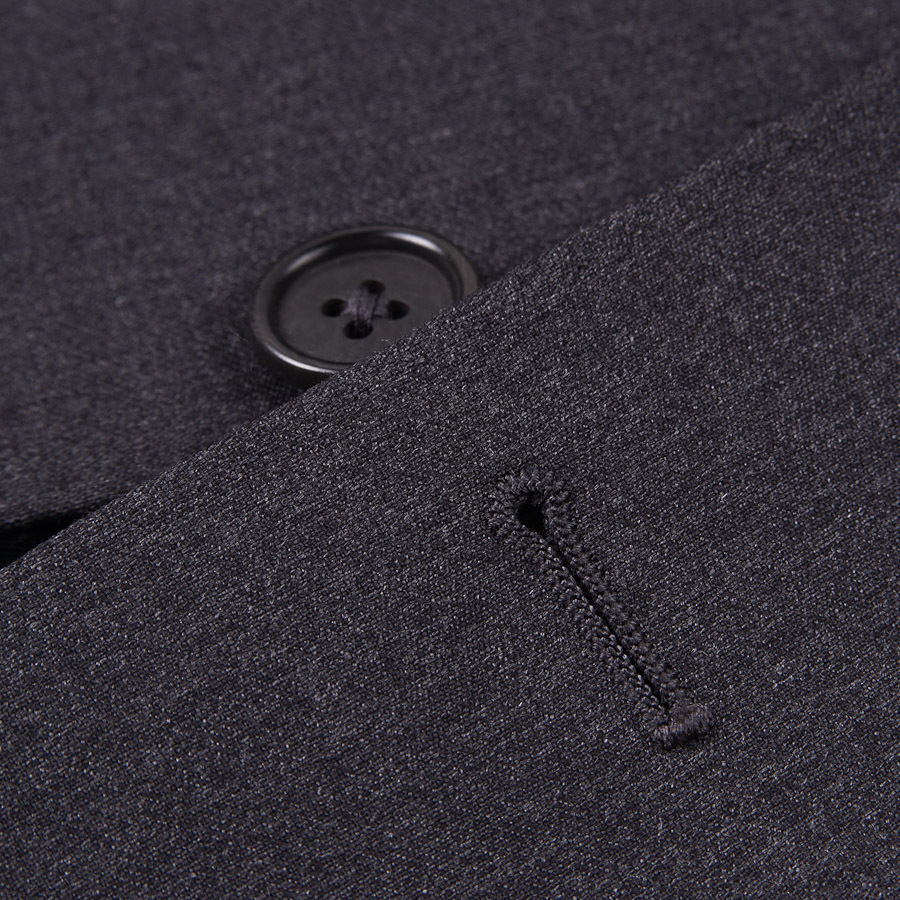 Pre-owned Luciano Barbera $1495  Solid Charcoal Gray Wool Suit 44 S (eu 54c) Modern-fit