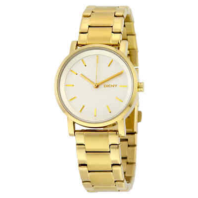 Женские часы DKNY Soho с белым циферблатом и оттенком желтого золота NY2343