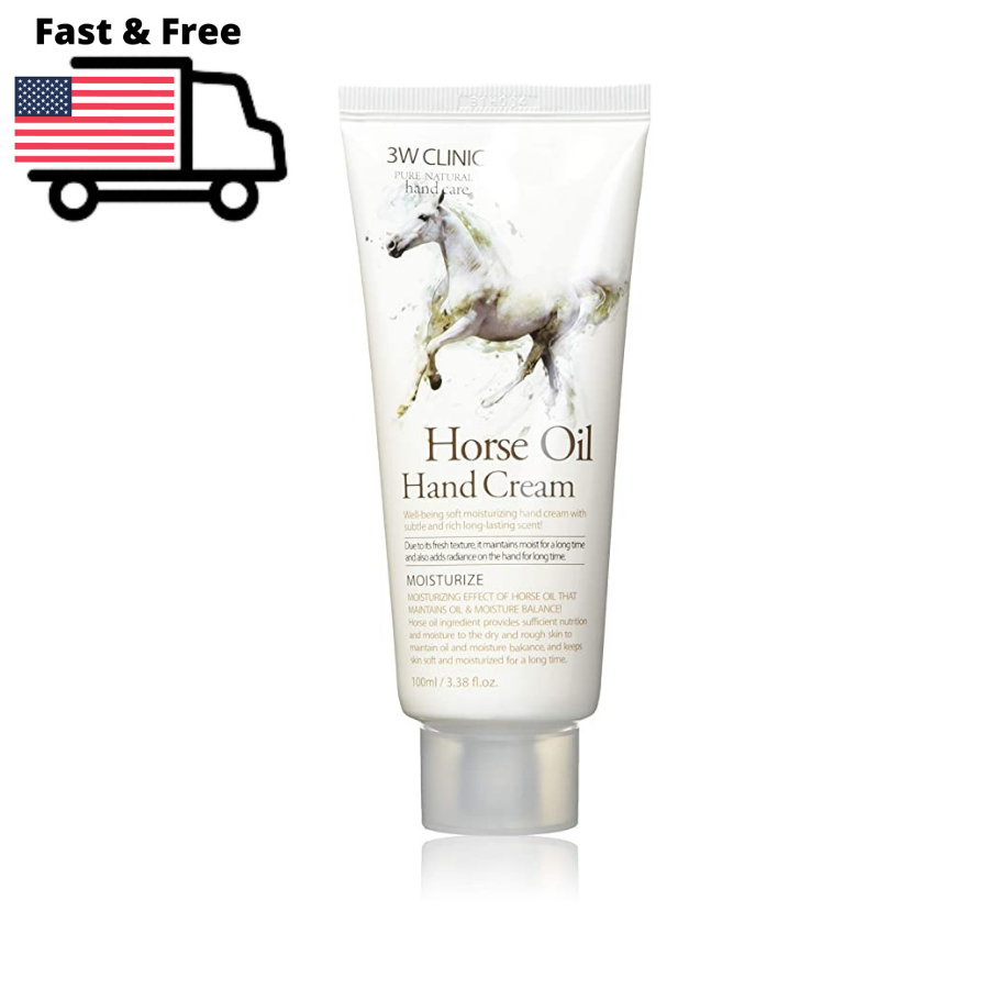 3W CLINIC Moisturizing Horse Oil Hand Cream, 100ml/ 3.38fl.oz