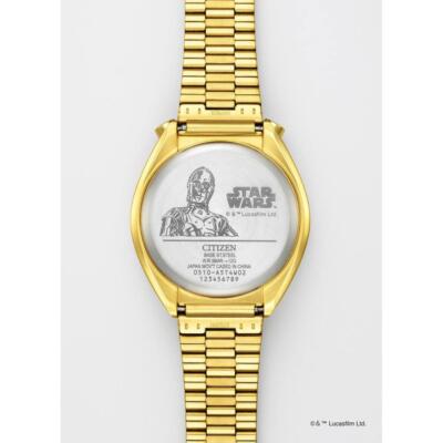 Pre-owned Citizen Record Label Star Wars C-3po An3662-51w Gold Unisex Watch In Box