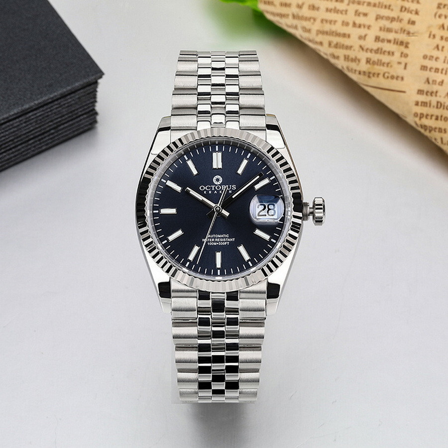 Pre-owned Octopus Men Automatic Watch Mechanical Wristwatch 10bar Luminous Pt5000 Blue