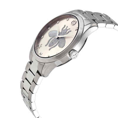 Pre-owned Gucci G-timeless Quartz Silver Dial Ladies Watch Ya1264126