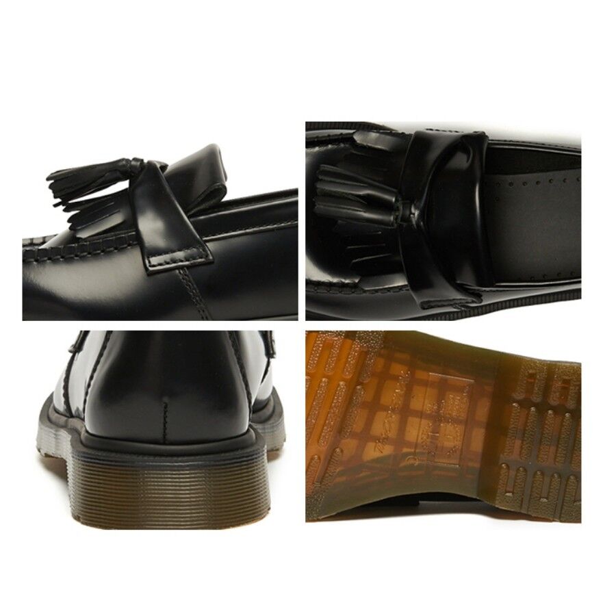 Pre-owned Dr. Martens' Dr. Martens Authentic Adrian Tassle Loafer Leather 14573001 Unisex Black 4-10