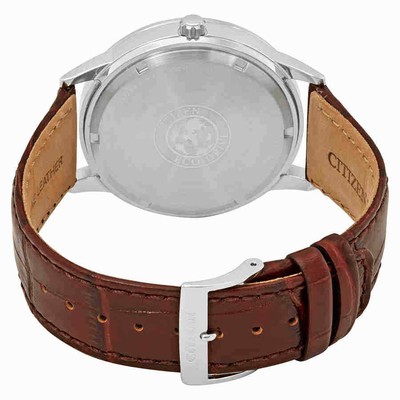 Pre-owned Citizen Corso Blue Dial Brown Leather Men's Watch Bu2070-12l