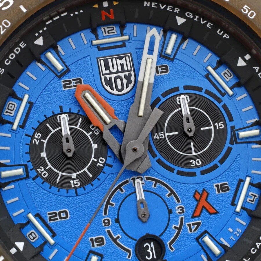 Pre-owned Luminox Bear Grylls Xb.3743.eco Survival Master X Tide 45mm Quartz Men's Watch