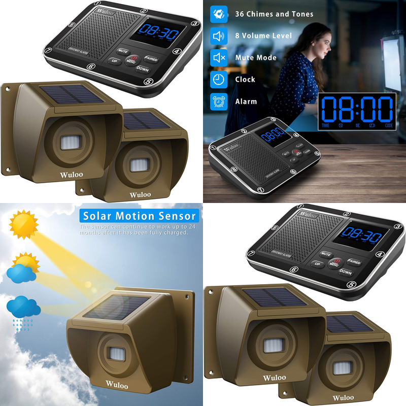 Solar Wireless Driveway Alarm Alert 1/3 Mile Long Range Security Motion Sensor